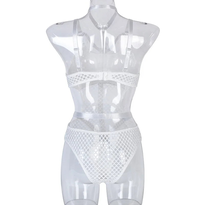 AltGoth Gothic Sexy Fishnet Jumpsuit Women Harajuku Streetwear Mall Goth See Through Bodysuit Nightclub Hollow Out Emo Rompers