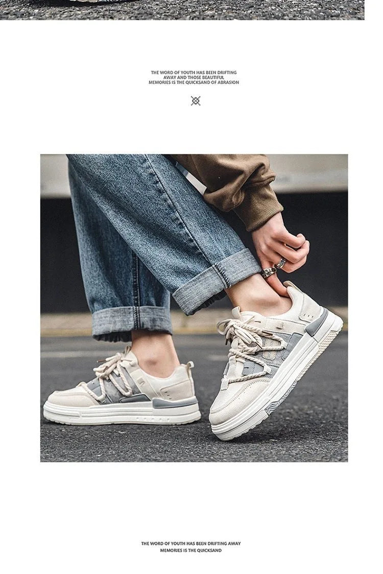 Men Skateboarding Shoes Canvas Comfortable Thick Bottom Platform Shoes Men Casual Vulcanized Shoes Sneakers Student Shoes2024