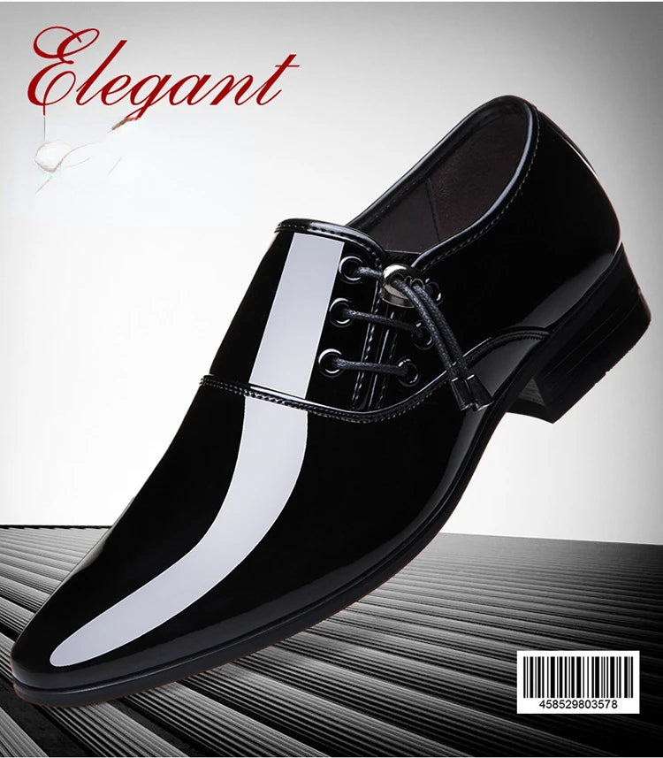 Classic Patent Leather Shoes for Men Business Men's Dress Shoes Fashion Elegant Oxfords Shoes Men's Wedding Party Shoe 2024 New