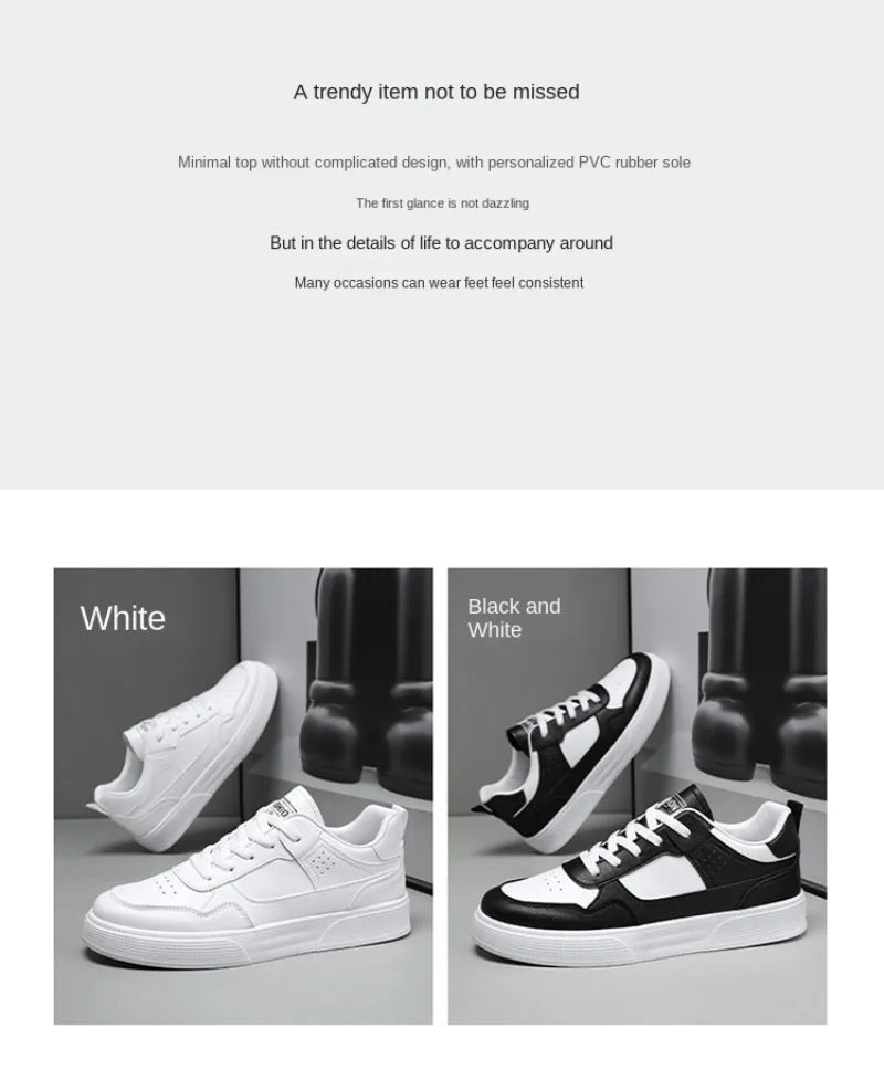 Men's Sneakers Thick Sole White Shoes Trendy Flat Shoes for Men Comfortable Breathable Vulcanized Sneakers Male Designer Shoes44