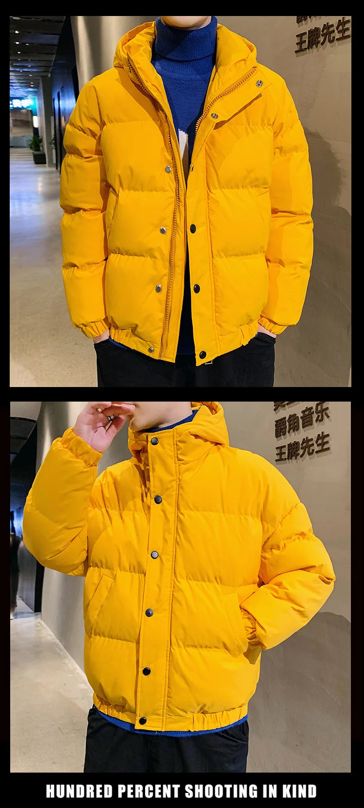 Men Harajuku Colorful Bubble Coat Winter Jacket 2024 Mens Streetwear Hip Hop Parka Korean Yellow Black Clothes Puffer Jackets