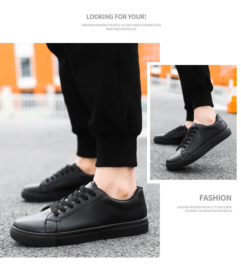 Black Men's Casual Shoes Style Trend Shoes Autumn New Fashion Casual Sneakers for MenNon-slip Lightweight Comfort Flats Shoes