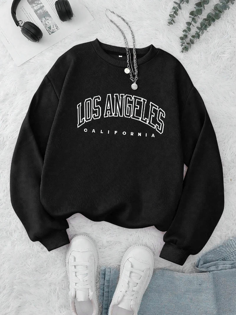 Casual Women Sweatshirts Chicago USA Letter Prints Pullover Fashion Crewneck Oversize Hoodie Fleece Warm Female Autumn Clothes