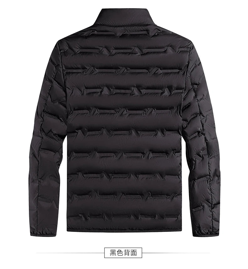 Graphene Self-heating Down Jacket Men Solid Windproof Pleated Down Jackets Stand Collar Classical Warm Winter Jackets Male