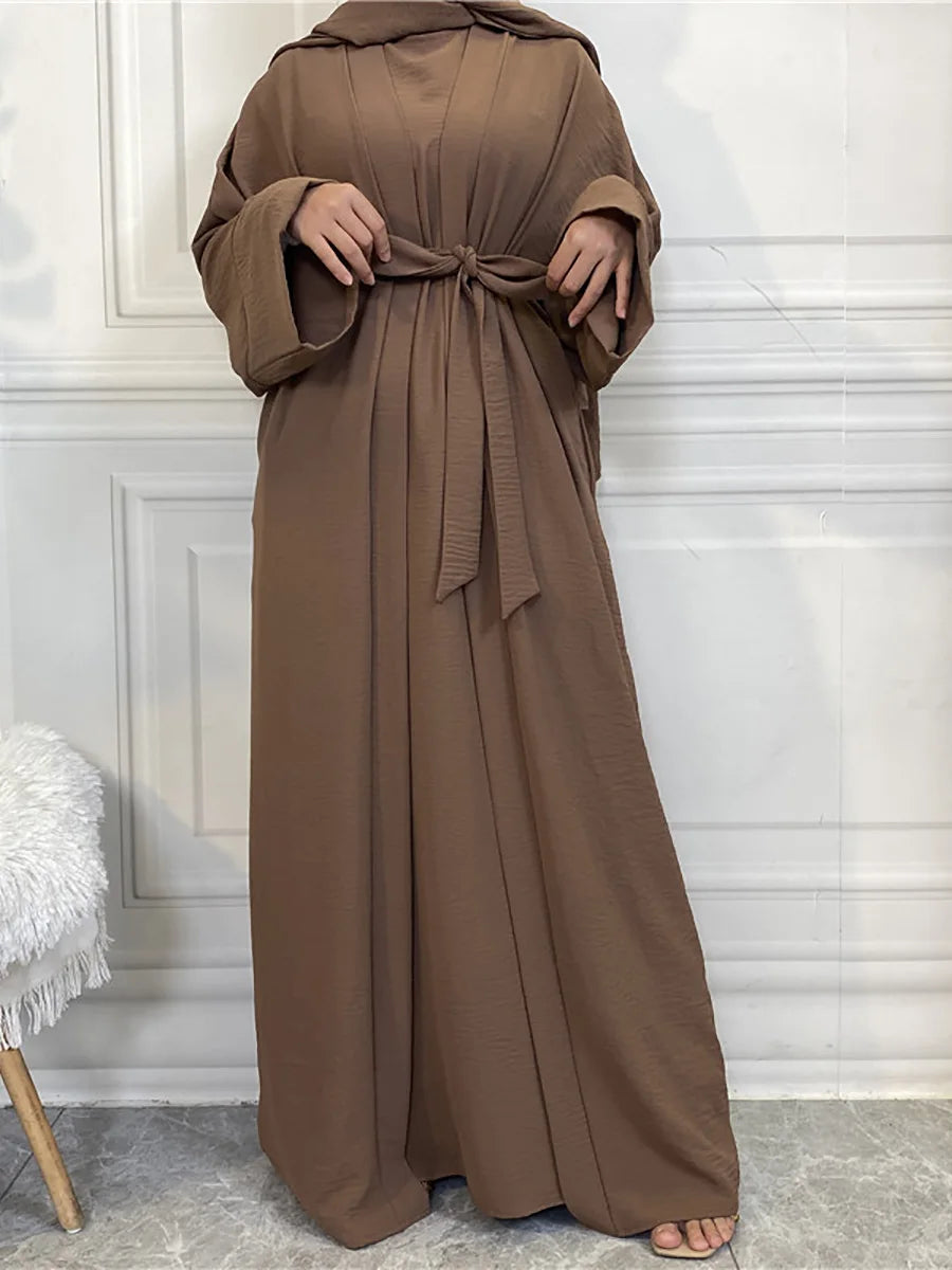 Modest Abayas For Women Muslim Sets Turkey Kaftan Islam Clothing Ramadan Ensembles Musulmans Caftan Marocain Femme Hijab Robe