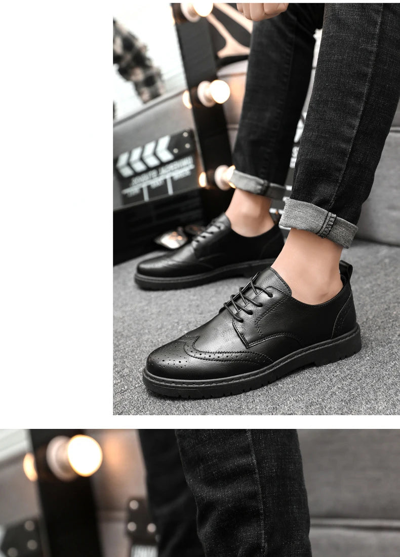 2024 New Men Oxford Shoes Luxury High Quality Brogue Dress Shoes for Men Classic Business Leather Shoes Fashion Men Casual Shoe