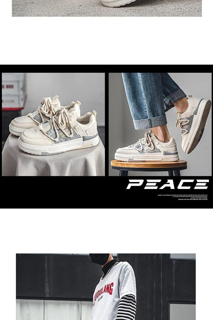 Men Skateboarding Shoes Canvas Comfortable Thick Bottom Platform Shoes Men Casual Vulcanized Shoes Sneakers Student Shoes2024