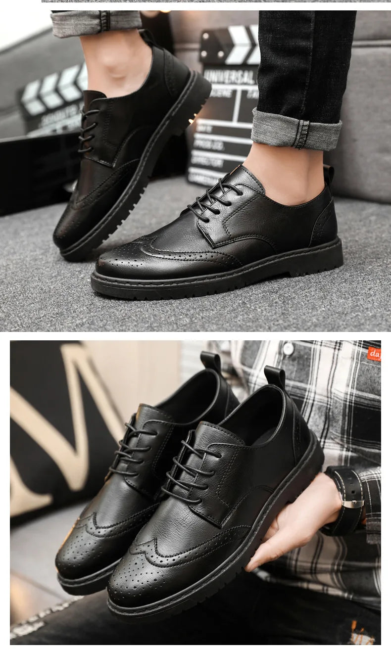 2024 New Men Oxford Shoes Luxury High Quality Brogue Dress Shoes for Men Classic Business Leather Shoes Fashion Men Casual Shoe