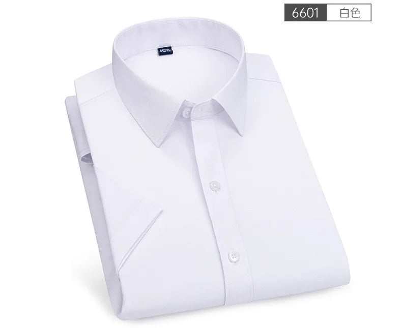 Men's Solid color Business Casual Formal shirt Fashion classic slim solid color long sleeve shirt no ironing social high quality