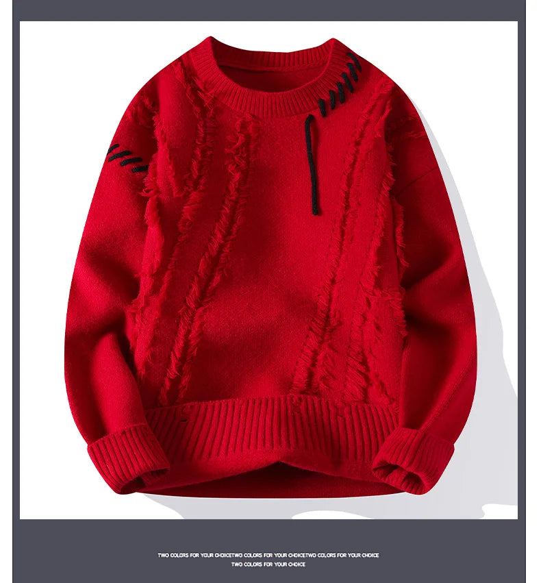 Men's Fashion casual Sweaters 2024 Winter new style Men sweater youth Thicken Warm wool pullovers male size M-4XL ﻿