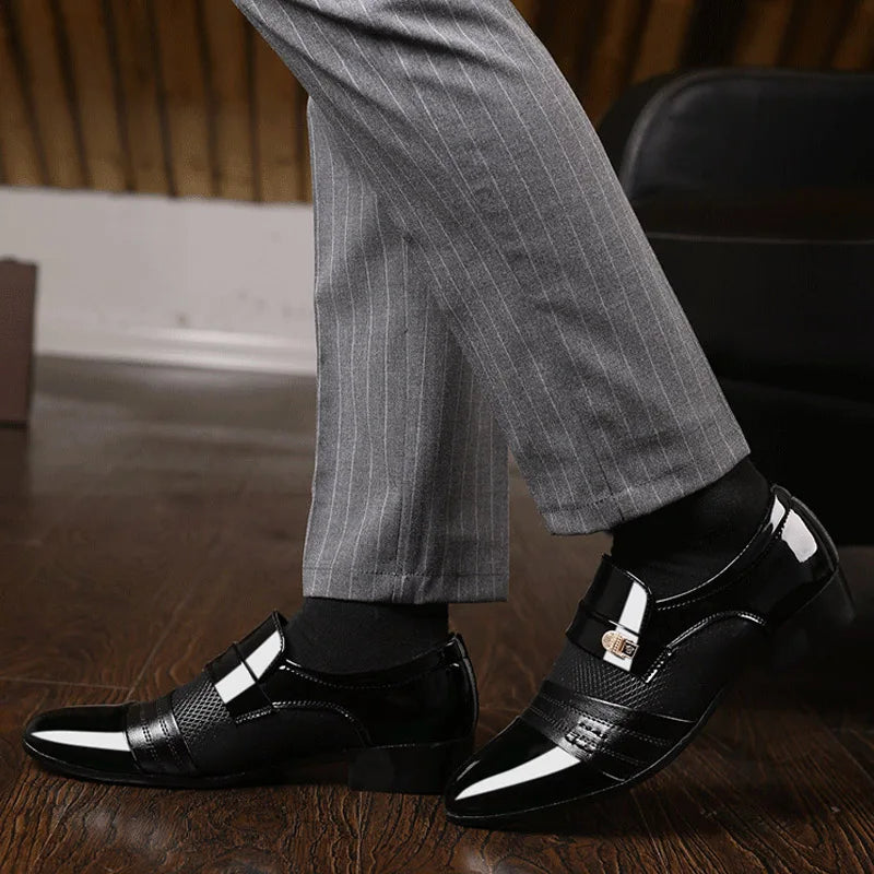 Shoes Men Slip on Men Dress Oxfords Fashion Business Dress Men Shoes 2020 New Classic Leather Men'S Suits Shoes Man Shoes2023