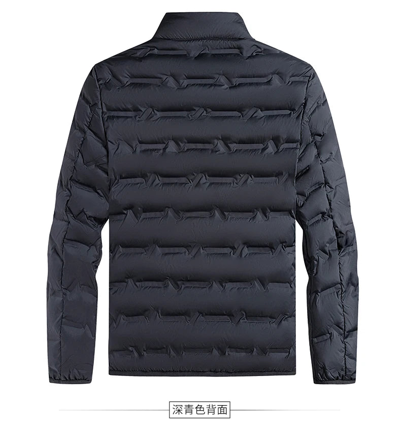 Graphene Self-heating Down Jacket Men Solid Windproof Pleated Down Jackets Stand Collar Classical Warm Winter Jackets Male