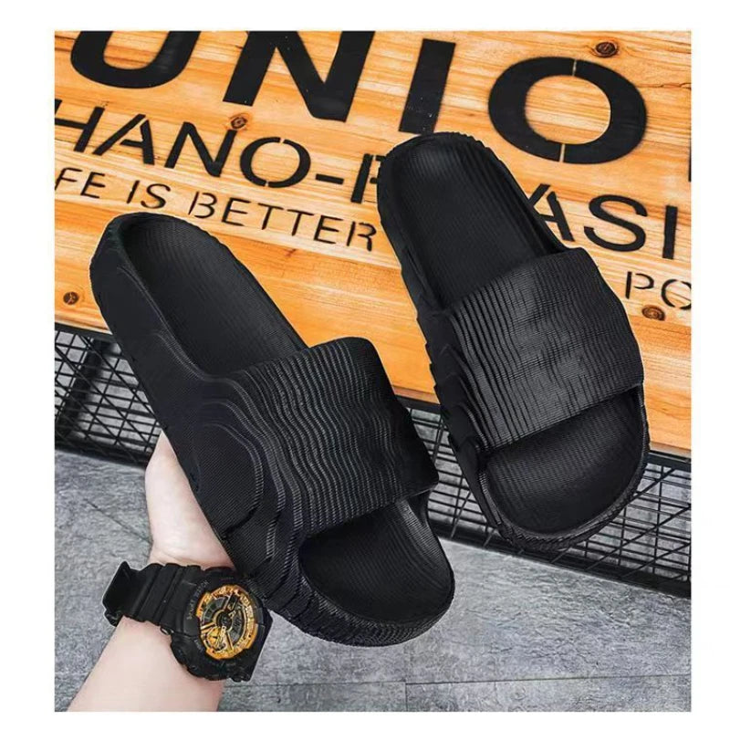 Soft Home Slippers Couple Summer Indoor Skid Proof Bathroom Slippers Sandals Hotel Solid Color Men Women Flip Flops Flat Shoes