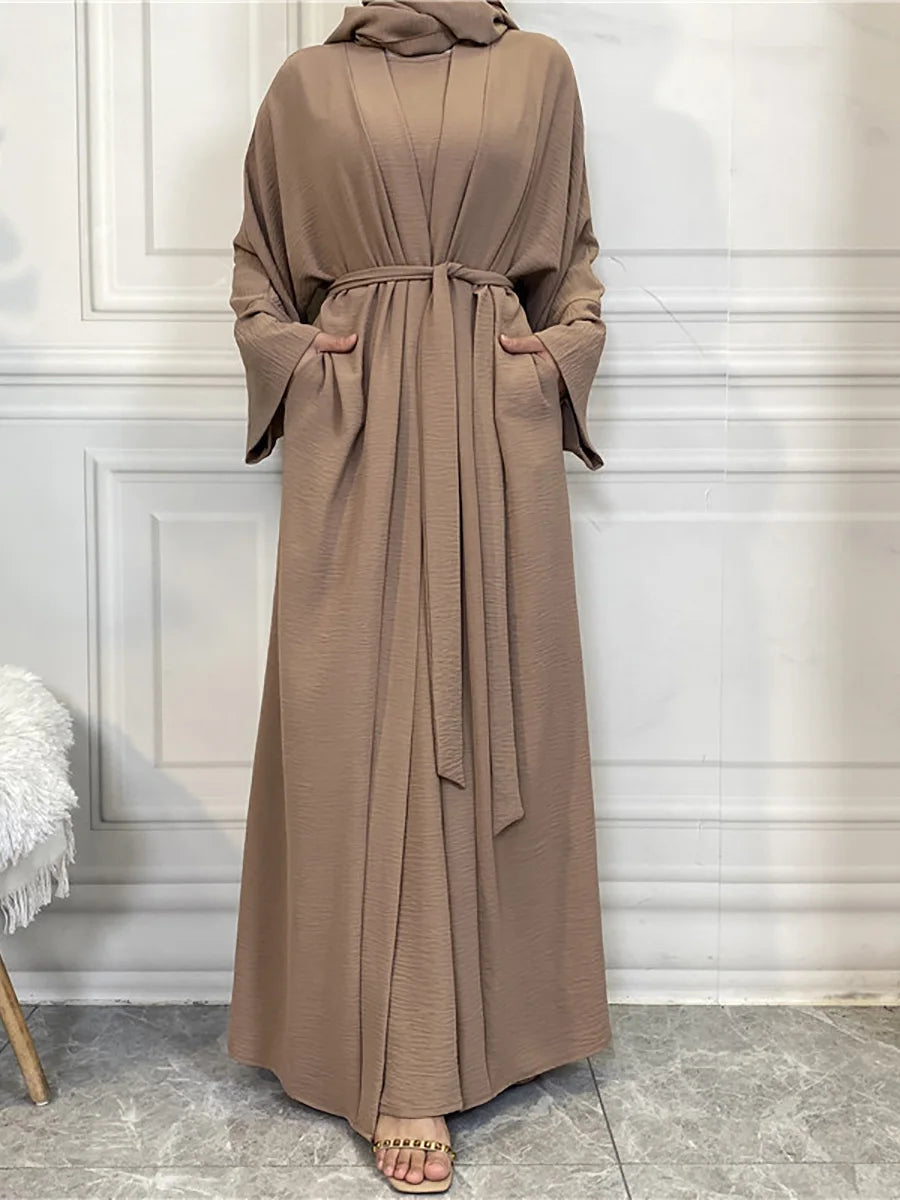 Modest Abayas For Women Muslim Sets Turkey Kaftan Islam Clothing Ramadan Ensembles Musulmans Caftan Marocain Femme Hijab Robe