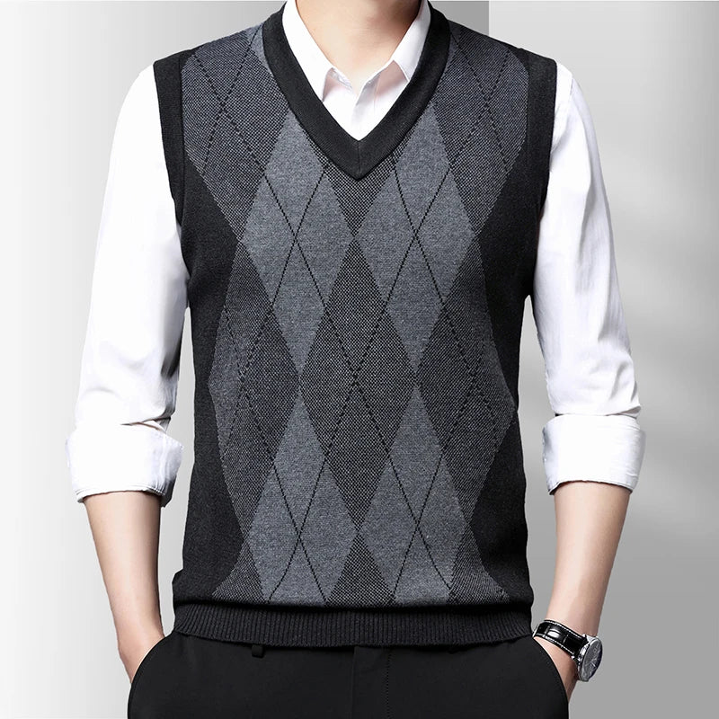 Men's Thickened Casual Sweater Tank Top Autumn and Winter Warm Men's Vest