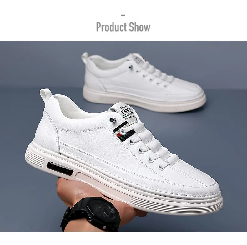 Brand Men's Casual New Leather Shoes for Men Non-slip Sports Shoes Fashion Comfortable Sneakers Male Flat Slip-on Casual Shoes