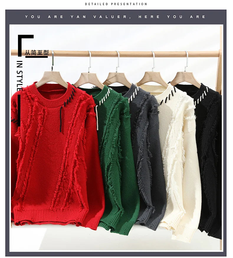 Men's Fashion casual Sweaters 2024 Winter new style Men sweater youth Thicken Warm wool pullovers male size M-4XL ﻿