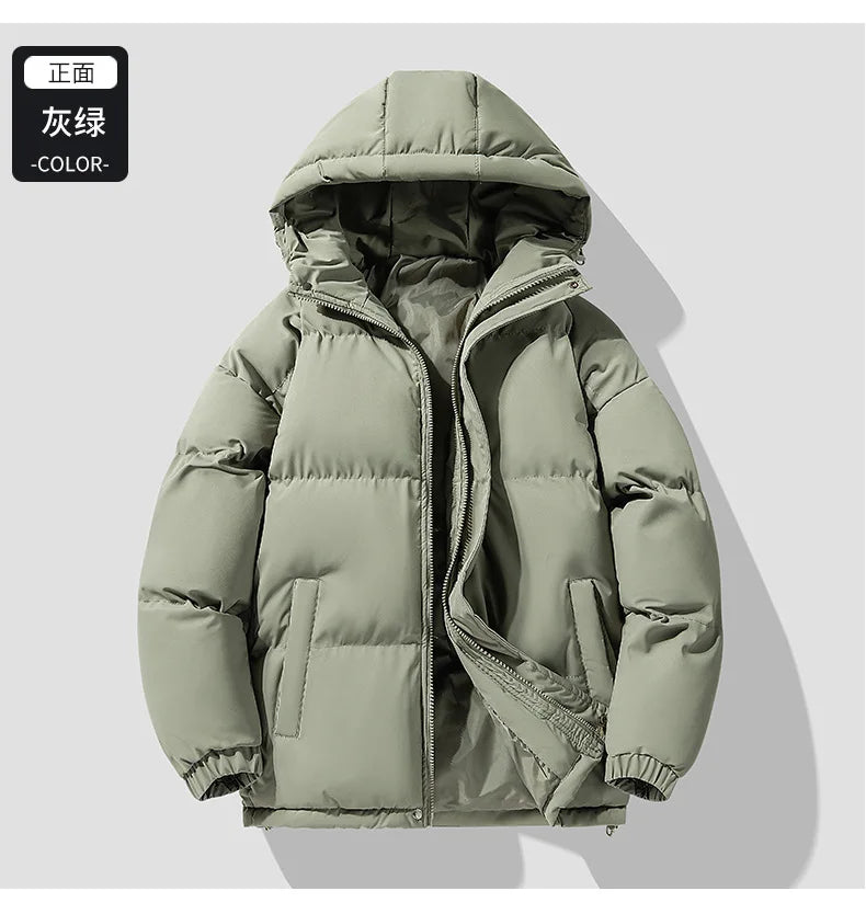 Autumn Winter New Men's Hooded Parkas Solid Warm Couple Jacket Outdoor Casual Outwear Coats Men Cotton Padded Sports Jackets