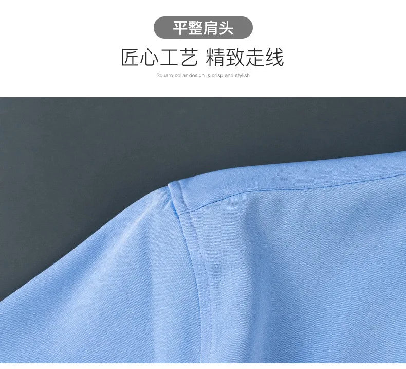 Men's Solid color Business Casual Formal shirt Fashion classic slim solid color long sleeve shirt no ironing social high quality