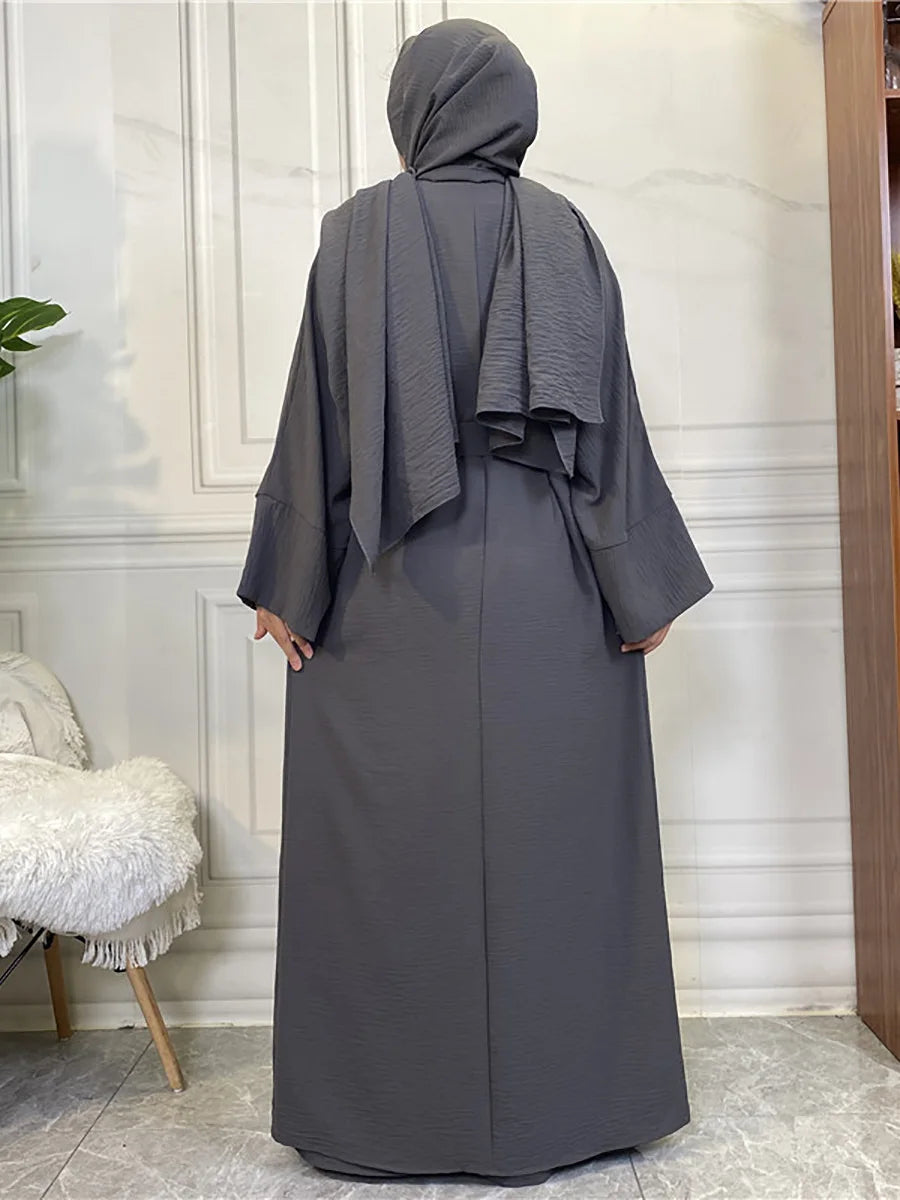 Modest Abayas For Women Muslim Sets Turkey Kaftan Islam Clothing Ramadan Ensembles Musulmans Caftan Marocain Femme Hijab Robe