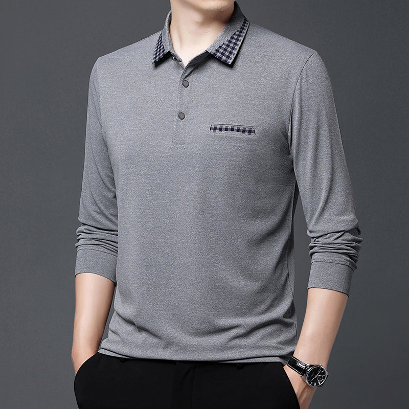 New Long Sleeve Men's Polo Shirts Cotton Solid Color Casual Polo Shirts for Men New Sping Autumn Basic Polos Men