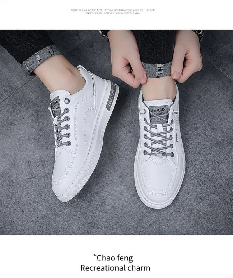 Casual Shoes for Men White Breathable Sneakers Walking Tennis TrendShoes Comfort Versatile BoardShoe Driving Flats Tenis Hombres