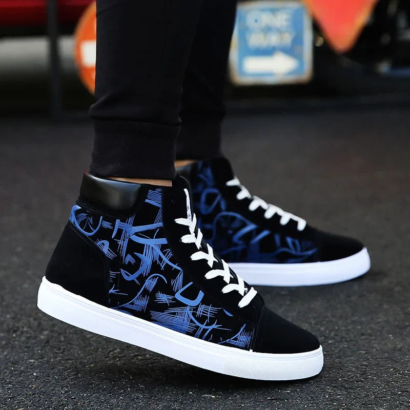 Sneakers Men Canvas Shoes Breathable Cool Street Shoes Male Brand Sneakers Black Blue Red Mens Causal Shoes 2023