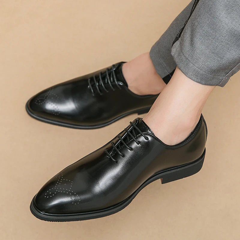 Luxury Mens Leather Shoes High Quality Men's Shoes Fashion Oxford Wedding Men Dress Leather Shoes 2024 Gentleman Office Man Shoe