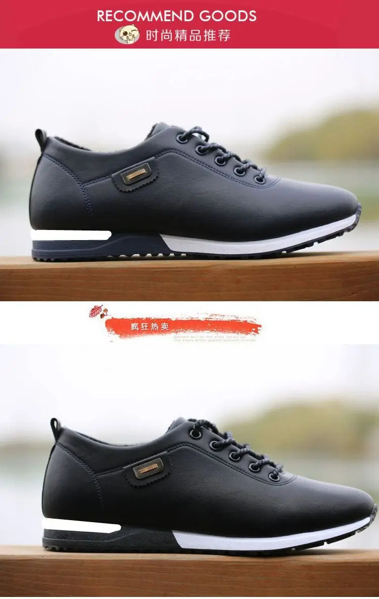 Brand Men's Casual Shoes PU Leather Business Men Shoes Warm Man Board Shoes for Men Outdoor Casual Sneakers Sapatos Masculinos