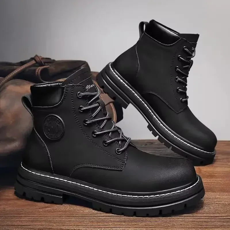 2024 Autumn New Men's Luxury Boots Comfortable Breathable Waterproof Men's Shoes Fashionable Men's Work Boots Motorcycle Boots