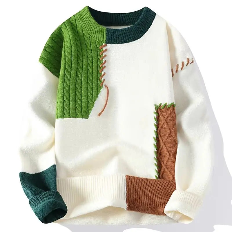 2024 Autumn Men's wool pullovers Men's fashion Sweater  Round neck mens Thicken Warm Men Knitted Sweater full size M-3XL