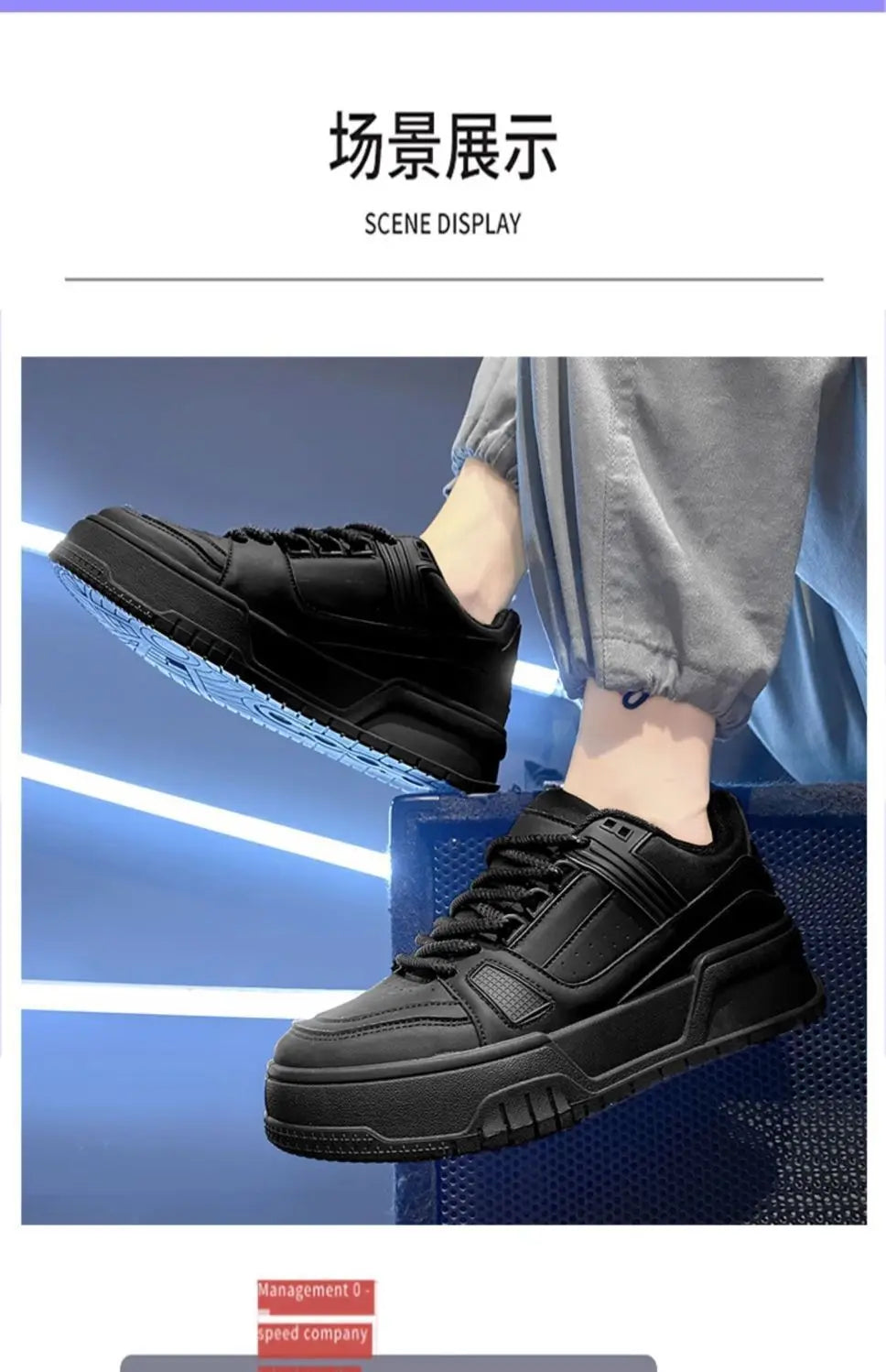 Men's Sneakers Fashion Platform Casual Shoe Skateboard Shoes for Men Lace Up Sports Shoes White Black