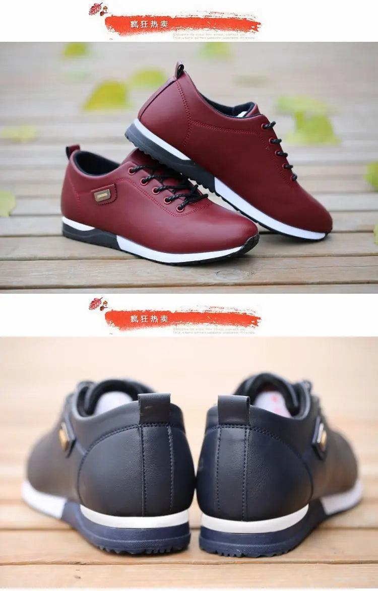 Brand Men's Casual Shoes PU Leather Business Men Shoes Warm Man Board Shoes for Men Outdoor Casual Sneakers Sapatos Masculinos