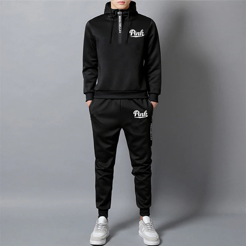 Casual Sweatshirts for Men Sweat Pants Hoodies Jogging Printing Half Zipper Tops Hot Sales Daily Sports 2024 New Men's Clothing