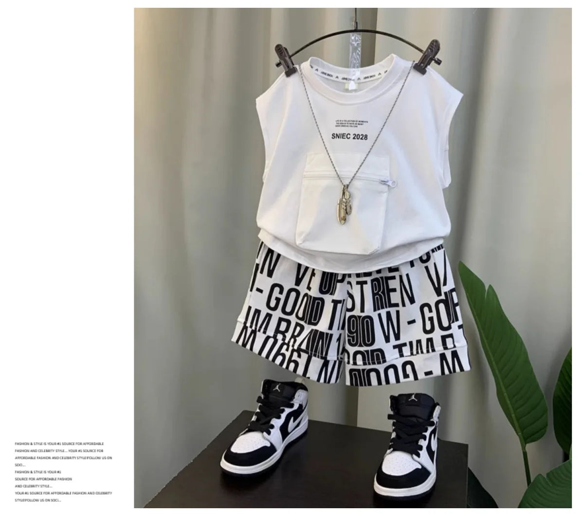 Boys' Summer Vest Set 2023 New Western Fashion Baby Summer Sleeveless Clothing Children's Handsome Two Piece Set