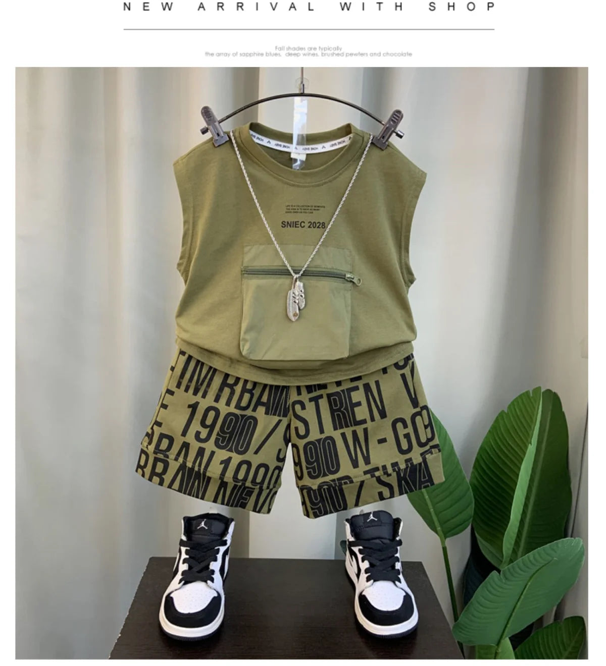 Boys' Summer Vest Set 2023 New Western Fashion Baby Summer Sleeveless Clothing Children's Handsome Two Piece Set