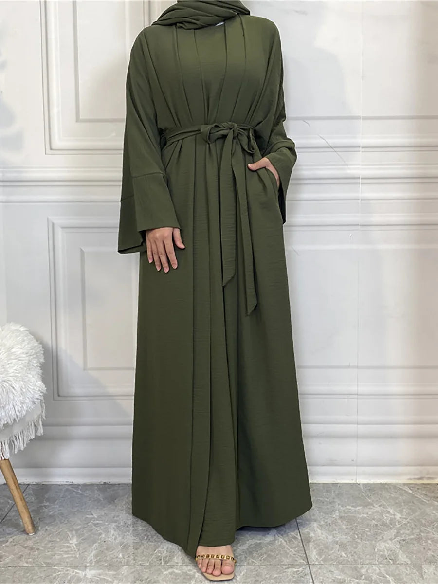 Modest Abayas For Women Muslim Sets Turkey Kaftan Islam Clothing Ramadan Ensembles Musulmans Caftan Marocain Femme Hijab Robe