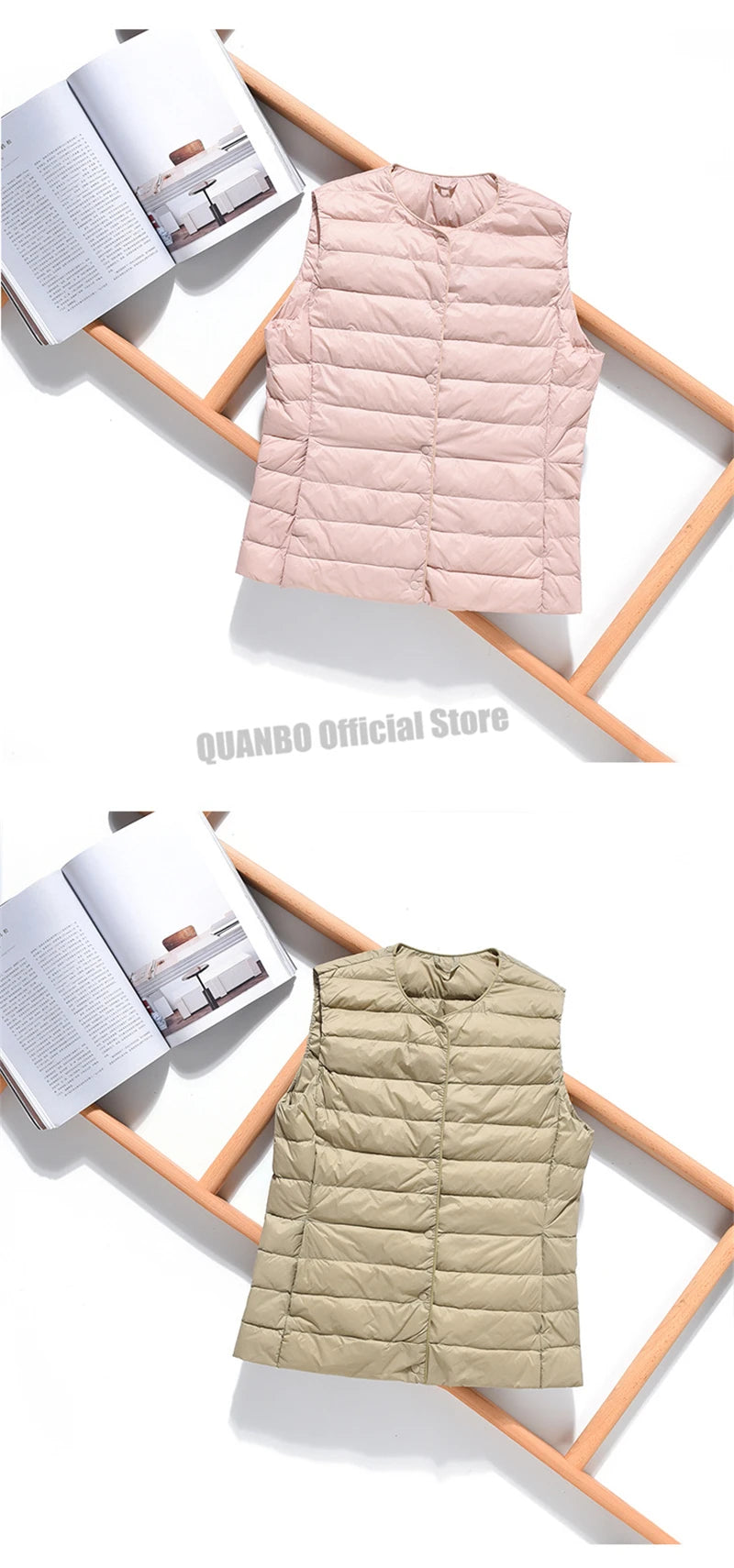 2023 New Women Sleeveless Puffer Jacket Spring Winter Female 90% White Duck Down Ultra Lightweight Packable Warm Down Liner Vest