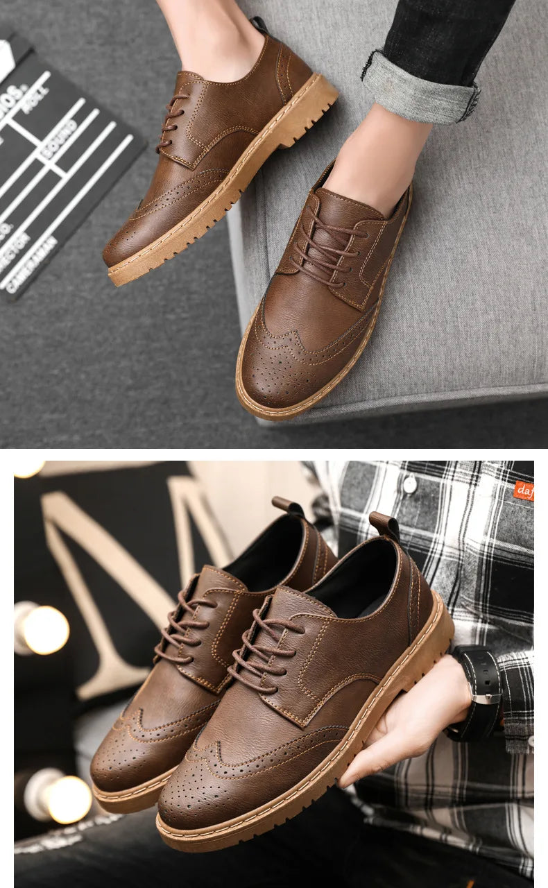 2024 New Men Oxford Shoes Luxury High Quality Brogue Dress Shoes for Men Classic Business Leather Shoes Fashion Men Casual Shoe