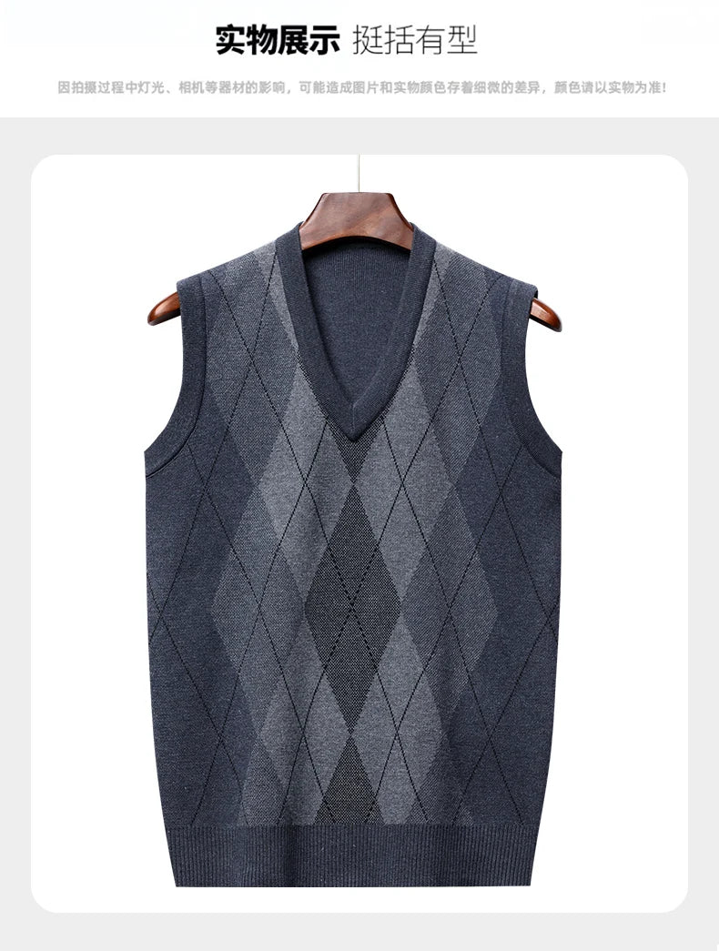 Men's Thickened Casual Sweater Tank Top Autumn and Winter Warm Men's Vest