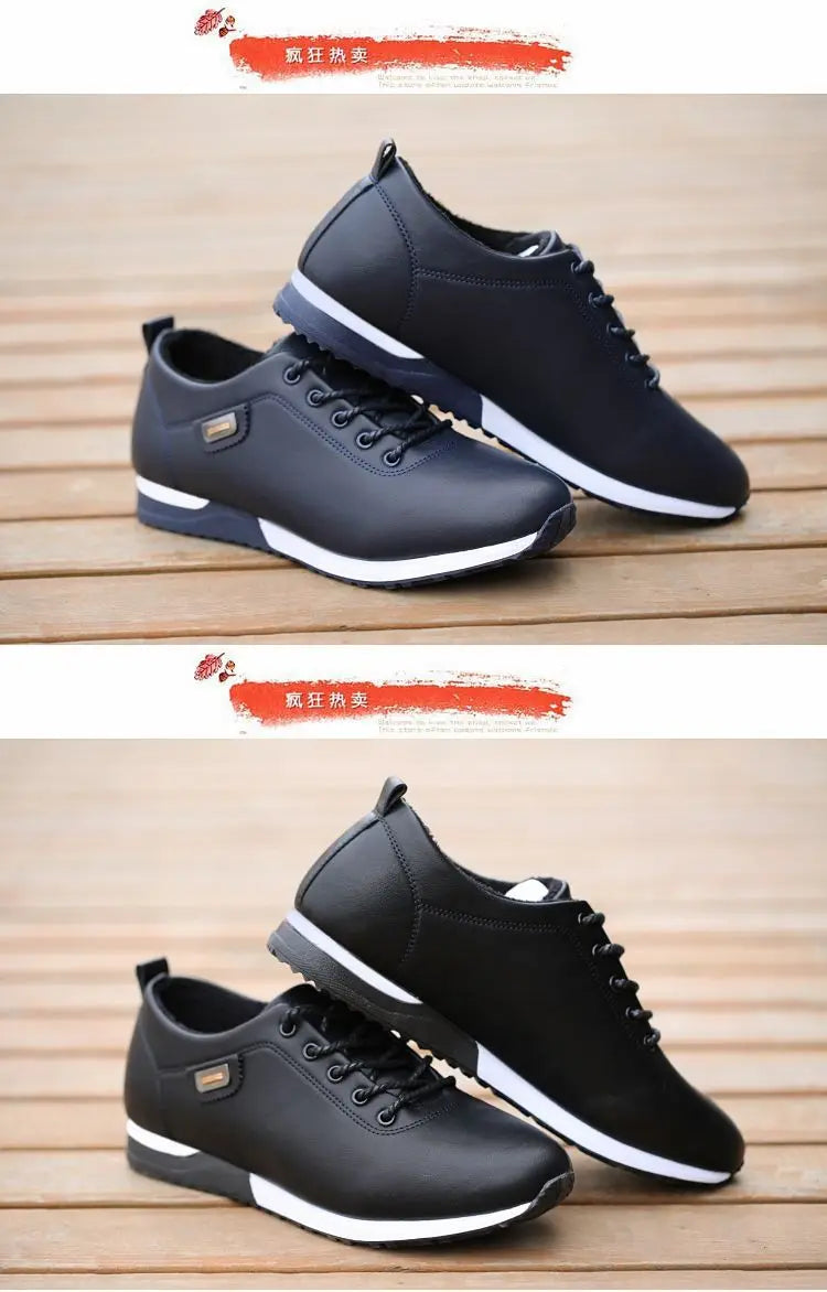 Brand Men's Casual Shoes PU Leather Business Men Shoes Warm Man Board Shoes for Men Outdoor Casual Sneakers Sapatos Masculinos