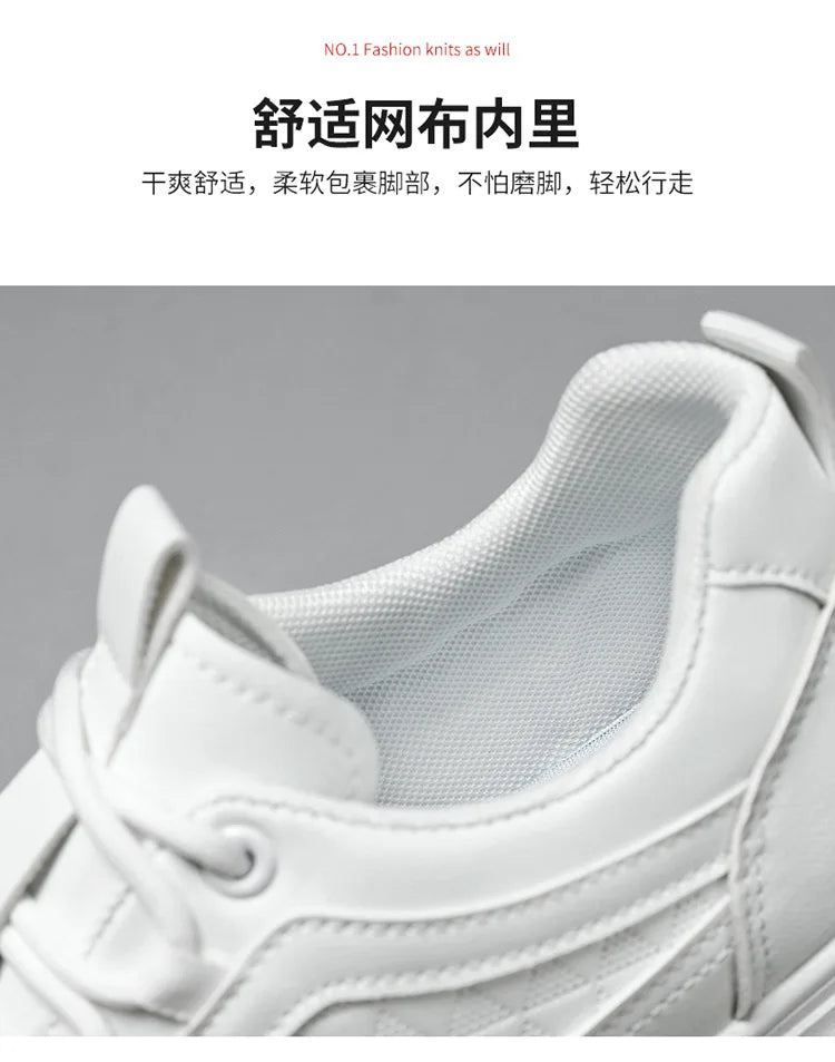 Men's Casual Sneaker Light Walking Tennis Shoes for Men 2024 Fashion Outdoor Thick Non-slip Platform White Shoes Male Zapatillas