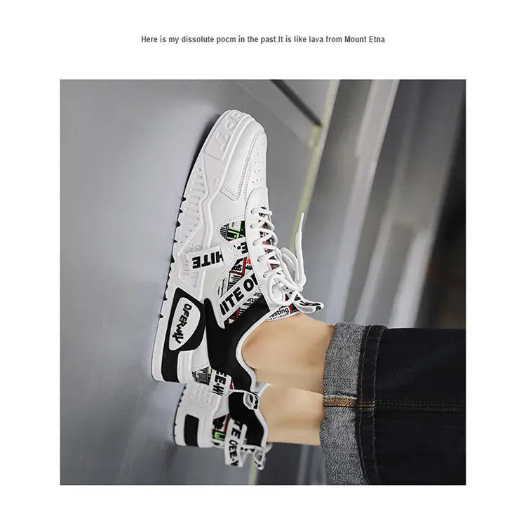 Men's Fashion Shoes for Men New Skateboard Shoes Platform Casual Sneakers Trend Design Patchwork Mesh Men Shoes Tenis Masculino