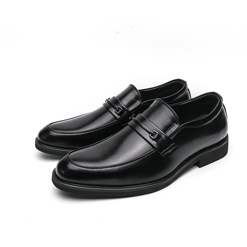 Classic Men's Casual Loafers Driving Shoes Moccasin Fashion Male Comfortable Wedding Leather Shoes Men Business Black Dress Shoe