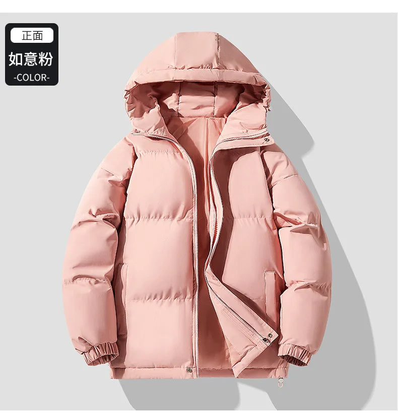 Autumn Winter New Men's Hooded Parkas Solid Warm Couple Jacket Outdoor Casual Outwear Coats Men Cotton Padded Sports Jackets