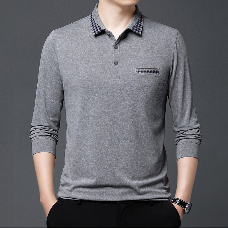 New Long Sleeve Men's Polo Shirts Cotton Solid Color Casual Polo Shirts for Men New Sping Autumn Basic Polos Men