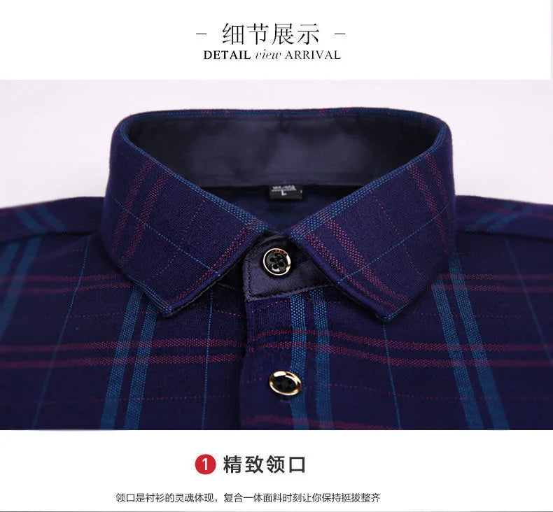 2024 Men's Winter Warm Long Sleeve Plaid Shirts Flannel Fur Lined Thick Formal Shirts Fleece Casual Shirt for Men Dress Shirts