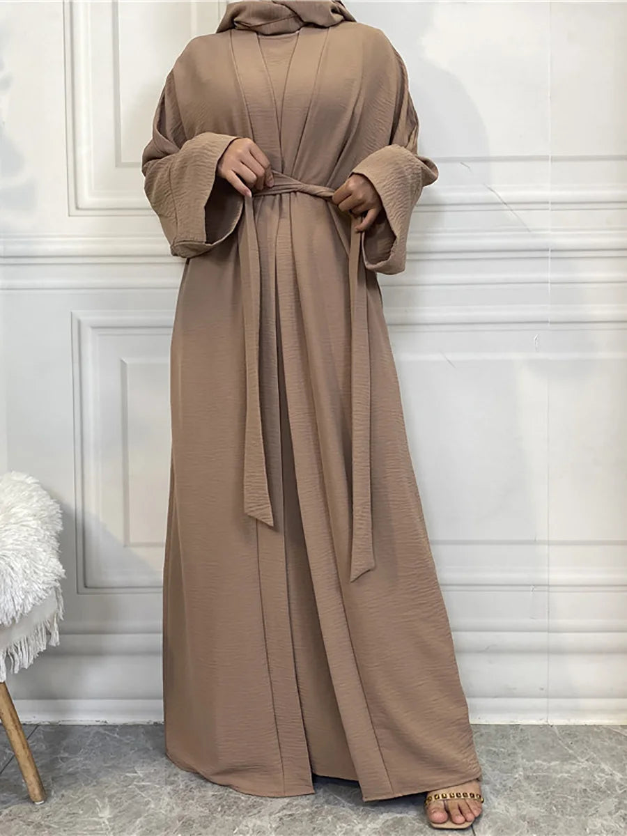 Modest Abayas For Women Muslim Sets Turkey Kaftan Islam Clothing Ramadan Ensembles Musulmans Caftan Marocain Femme Hijab Robe