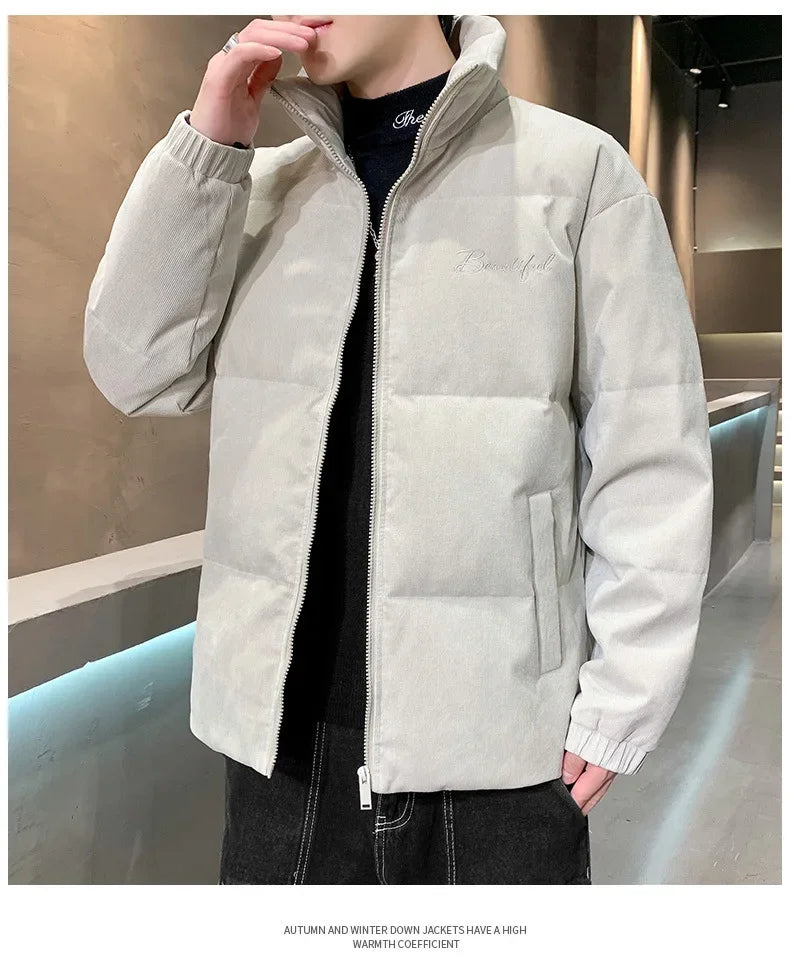 2024 New Winter Mens White Duck Down Jacket Coats Fashion High Quality Male Ski Warm Coats