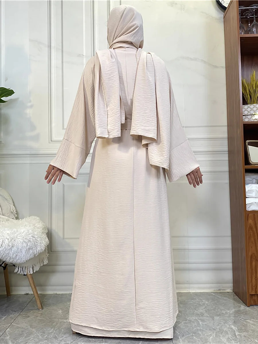 Modest Abayas For Women Muslim Sets Turkey Kaftan Islam Clothing Ramadan Ensembles Musulmans Caftan Marocain Femme Hijab Robe